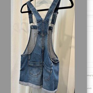 Women’s Light Wash Denim Overall Shorts